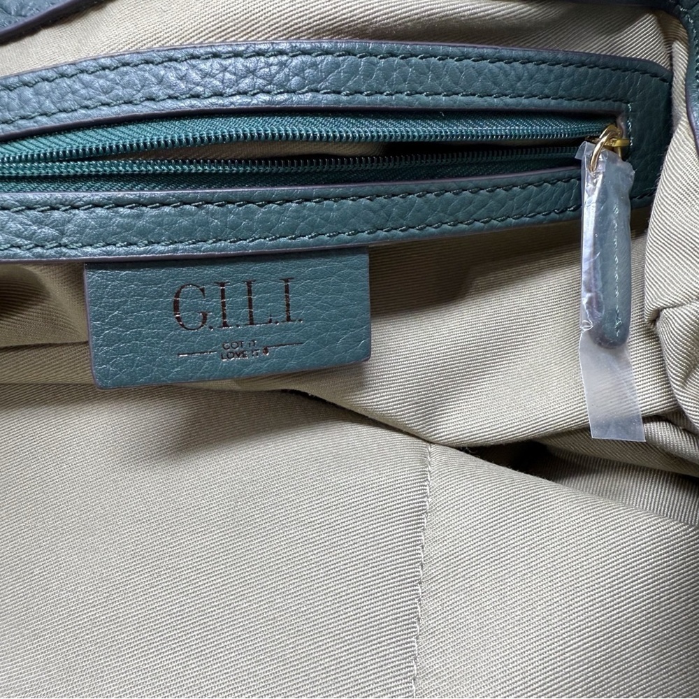 Gilli Genuine Leather Fringe Shoulder Bag – Green Hobo Tote with Tassel Detail - Picture 5 of 16